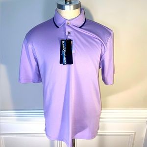 NEWLY LISTED! Performance MEDIUM Short Sleeve lavender/blue Polo Shirt(105)